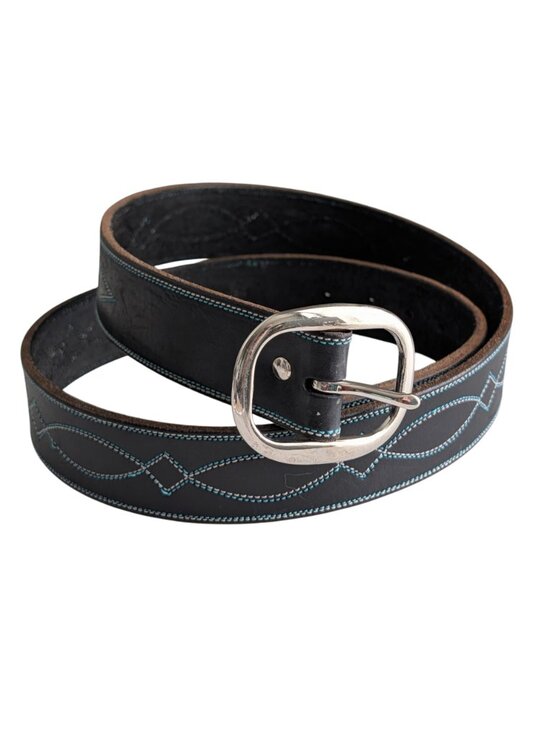dark star leather Accessories - Dark Star Leather Belt Hand Stitched Western Style Cowhide Unisex 33in